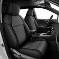 AOMSAZTO Custom Fit Seat Covers for Toyota RAV4: 2019 2020 2021 2022 2023 2024 2025 LE XLE XLE Premium Limited-Faux Leather Full Set Compatible Airbag Seat Protector Black&Grey