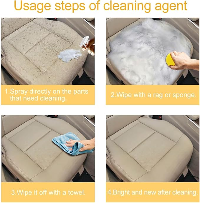 Foam Cleaner for Car, Foam Cleaner All Purpose, Foam Cleaner for Car Interior, Multi-Purpose Car Upholstery Cleaner for Car Seats Leather (3PC)