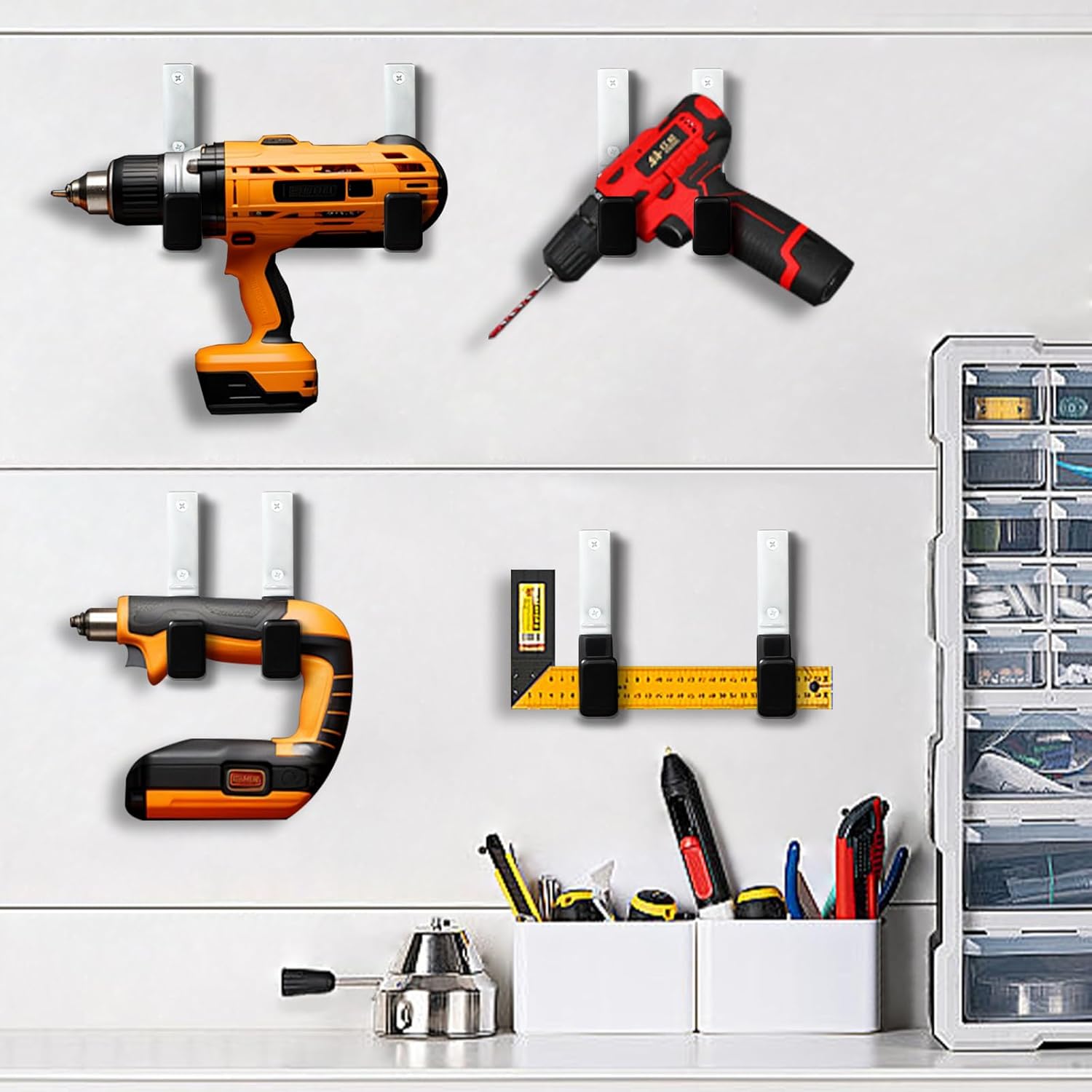 Heavy Duty Steel Garage Hooks,Garage Storage Utility Hooks,Anti-Slip Hanger, Tool Organizer,Steel Wall Mount Organizer, Garden Hose Hanger (Small-2PC)