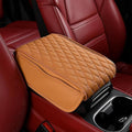 Car Center Console Cushion Pad for Kia EV9/EV9 GT-Line 2023-2025, Leather Armrest Box Pad Armrest Cover Arm Rest Cover Pad with 2 Storage Bags Waterproof for Most Vehicles Vehicles SUVs