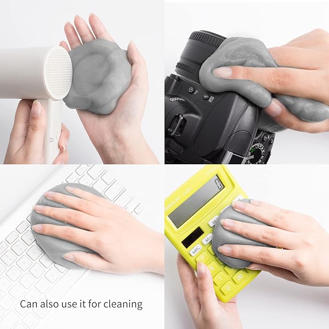 CLICK CLEAN Cleaning Kit, 1 x Cleaning Gel for Car Interior and Keyboard, 1 X Screen Cleaner for All Phones, Laptop and Tablet Screens