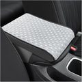 Cool Car Center Console Cushion Pad, Comfortable Ice Silk Car Armrest Cover, Breathable Vehicle Armrest Seat Box Pad Memory Foam, Auto Interior Protection Accessory, Universal for Summer (Black/Grey)