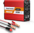 300W Power Inverter DC 12V to 110V AC Car Inverter with 4.2A Dual USB(18W) Charging Ports, Dual AC Adapter for Laptops