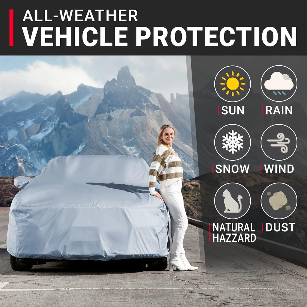iCarCover Premium Car Cover for 2011-2021 Chevy Volt Heavy Duty Waterproof All Weather Automobiles Custom Fit Indoor Outdoor UV Snow Protection Covers with Straps and Bag