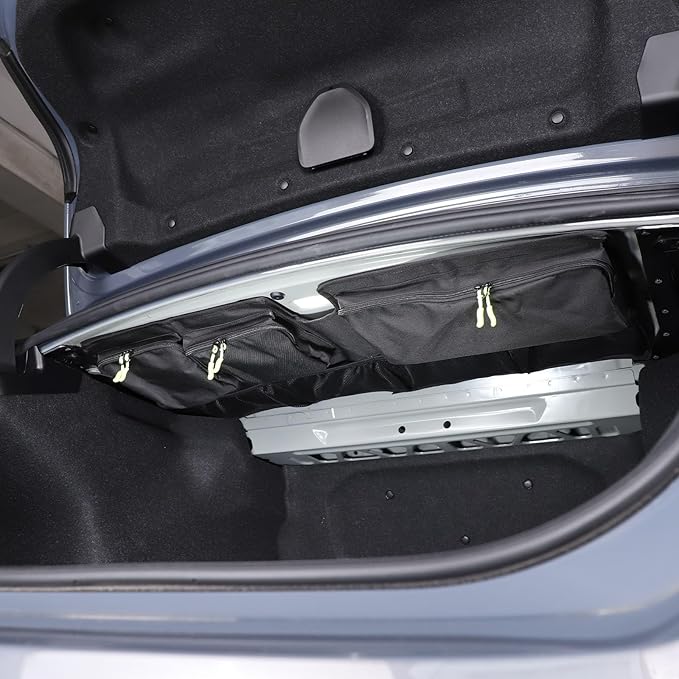 Sekhyna Car Trunk Organizer Storage Bag Compatible with BMW 5 Series Sedan G60 2024,Removable Storage Organizer with 3 Waterproof Zippered Large Storage Pockets and Storage Grid For G60 1PCS