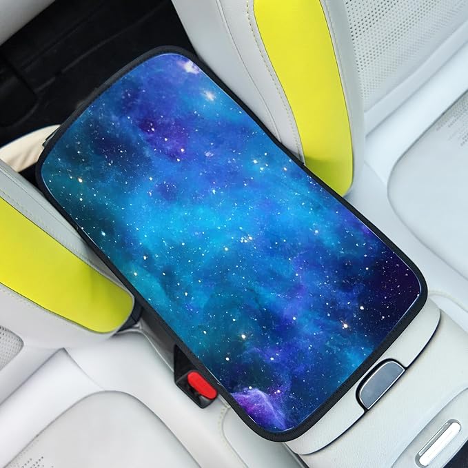 Car Center Console Cover,Nebula Galaxy Auto Center Console Pad,Armrest Cover Protector for Vehicle SUV Truck Car