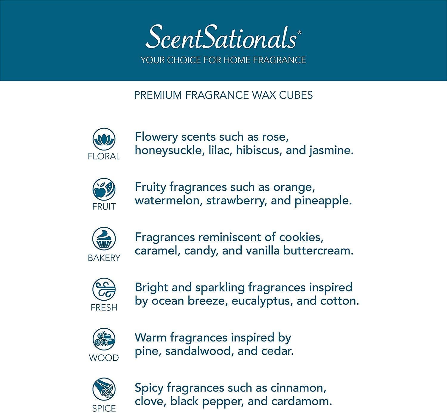 Scentsationals Wax Melts, Wax Cubes Strong Scent - Sweet Berry Cupcake - Long Lasting Scented Wax Melts for Warmer, 10oz (24-Cubes)