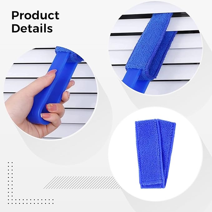 8-Piece Window Blinds and Car Air Vent Cleaner Set, Microfiber Dusters with 8 Washable Covers, Multi-Color Groove Tool Set, 4.7 Inches