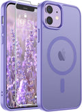 SUPFINE Magnetic for iPhone 12 Mini Case & iPhone 13 Mini Case (Compatible with MagSafe) (Military Grade Drop Protection) Slim Translucent Matte Shockproof Phone Cover,Purple | Magnetic, Slim, Translucent, Matte