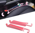 2PCS Car Seat Gap Filler Organizer, Multifunctional Seat Side Gap Filler Between Seat and Console, with Organizer & Hook Function for Avoiding Dropped Items, Universal Fits (Pink)