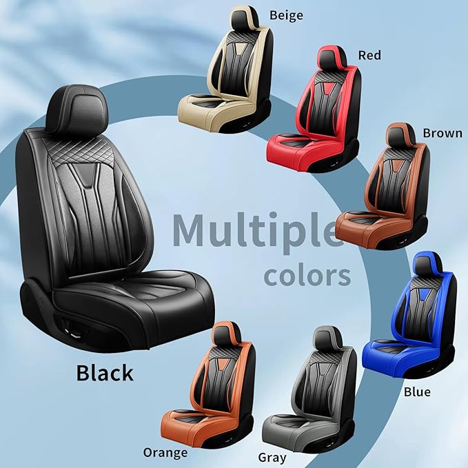 Fit HRV Car Seat Covers Compatible with Honda HRV 2016-2025 2026, Premium Leather Breathable, Wear Resistant, Airbag Compatible, All-Weather Protection & Full Coverage, Full Set Brown&Black