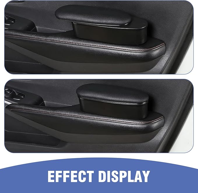 Car Armrest Support Left Elbow Pad, Retractable Elbow Pad with Storage, Adjustable Auto Armrest Modifiation Accessories, Universal Fit for Most Cars (Black)