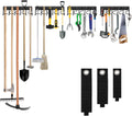 LEYU Metal Garage Tool Organizer Wall Mount, 4 Pack Garden Tool Organizer With Extension Cord Straps, Garage Organization Hooks and Hangers for Shed, Yard Storage, Wall Holder for Hanging Broom Mop