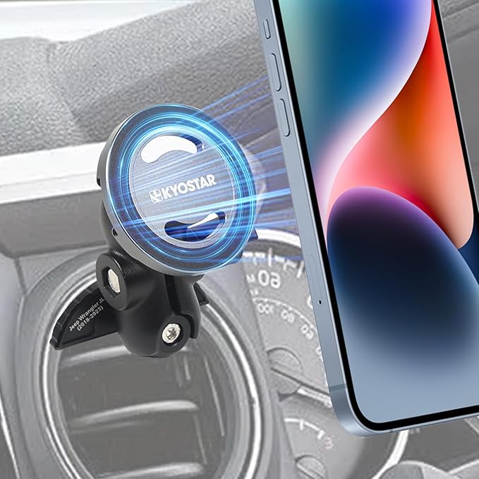 Kyostar Magnetic Phone Mount for Jeep Wrangler JL 2018-2023 Air Vent Car Holder, 360° Adjustable Strong Suction for All Smartphone