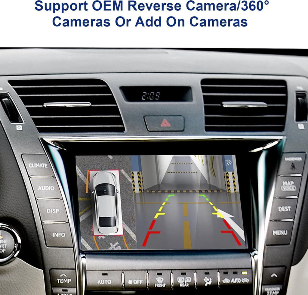 Wireless/Wired Phone Mirroring Android Auto Interface Upgrade Kit for Lexus 2005-2008 is, Support Wireless CarPlay, AirPlay, Cameras, Retaining Car OEM Monitor, Control System