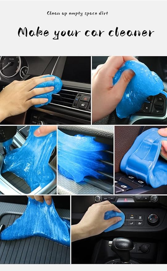 Car Cleaning Soft Gel, car dusting Gel car Cleaning Tools car Crevice Keyboard mud Magic Cleaning mud for car Vents, PC, Laptop, Camera (Blue)
