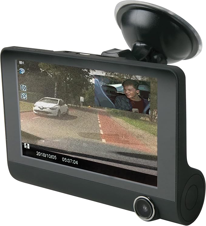Scosche DDVR2XFHD-SP1 1080P Full HD Dash Camera for Cars - Dash Cam with Front and Rear Cameras and 4" Screen- Car Dashcam DVR - Enhanced Night Vision - 24/7 Parking Mode Car Security Solution