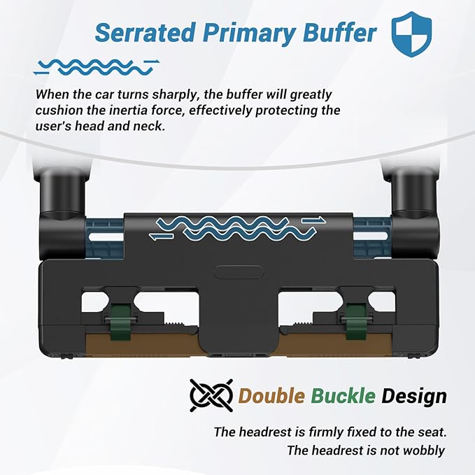 Car Headrest Pillow,Thickened Memory Foam Road Pal Headrest,Neck Support Pillow,180° Adjustable Car Headrest,Travel Car Sleeping,Suitable for Kids and Adults