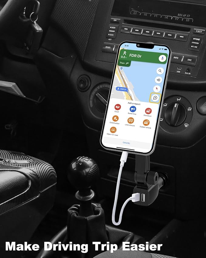 for MagSafe Car Mount Cigarette Lighter [Dual USB Charger] Magnetic Phone Holder for Car Charger [Fast Charging] Phone Holders for Your Car for iPhone Air 17 Pro Max16 15 14 13 12, S25, All Smartphone