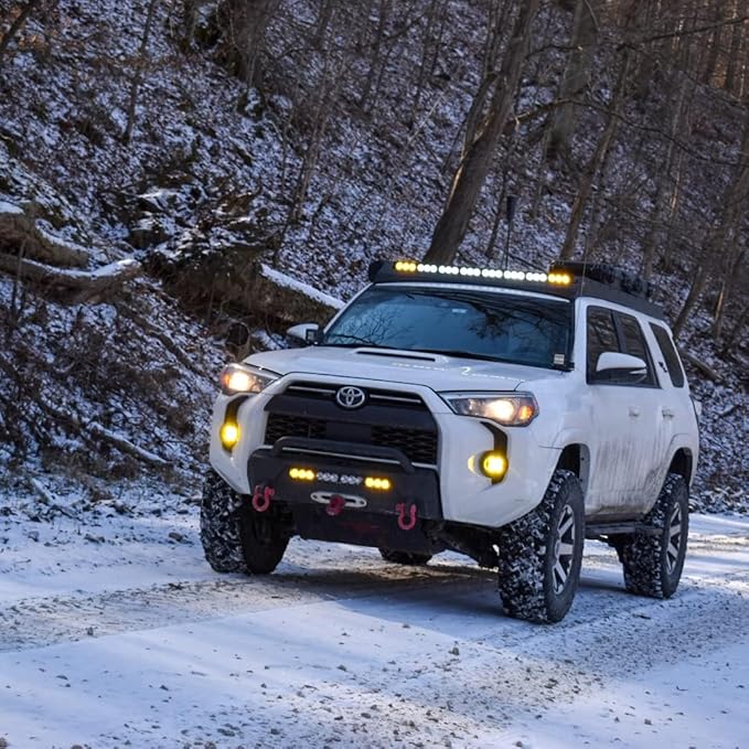 AUXTINGS 54 inch Single Row Dual Color LED Light Bar 300W Off Road Light Bar White Amber Combo LED Work Light Truck UTV 4x4 Cars SUVs ATVs Boats Fog Driving Light with Wiring Harness kit
