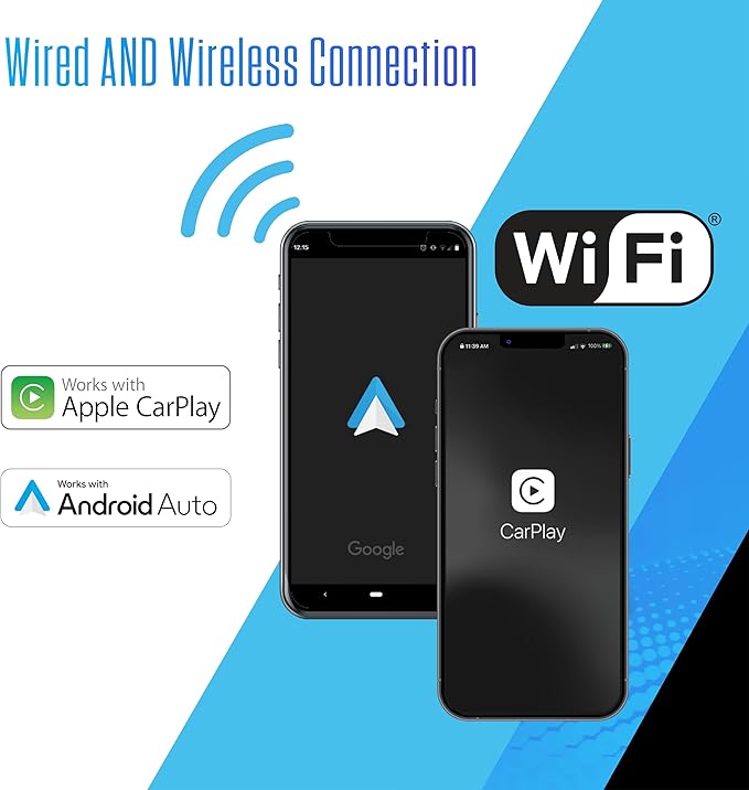 JENSEN J1CA8FL-BUC 8-inch Certified Apple CarPlay Android Auto Wired or Wireless | Single DIN and Double DIN Touchscreen Car Stereo Radio | Bluetooth | USB Charge | Backup Camera Included