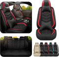 Car Seat Covers for KIA Sedona 2003-2021, Premium Nappa Leather Car Seat Cover, Stylish Sport Seat Covers， Automobile Seat Cover Sets.(Luxury 5 Seats/Black Red)