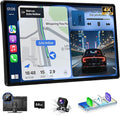 Wireless A pple Carplay Screen Carplay Screen for Car 11" with 4K Dash Cam 1080P Backup Camera, Car Stereo for Carplay & Android Auto GPS Navigation/Bluetooth/Mirror Link/Voice Control/AUX/FM/Siri