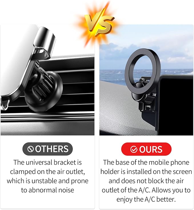 Car Phone Holder for 17-19 Audi A4&S4 / 2018-2020 Q5&SQ5 / 18-19 Audi A5&S5&RS5 Accessories 8.3-inch Screen Fixed Clip, Phone Mount Compatible with MagSafe, 360° Rotation Cell Phone Holder