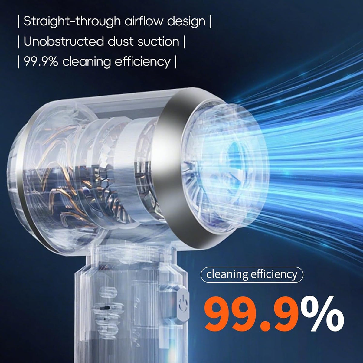 Handheld Car Vacuum Cleaner Cordless,21000Pa High Power Hand Held 3-Speed Adjustment and Multi-Nozzles Cleaner for Car, Home, Office, Pet Hair