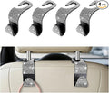 4PCS Bling Car Seat Headrest Hooks, Crystal Rhinestone Vehicle Back Seat Hanger Holder, Auto Interior Headrest Hanging Storage Organizer for Purse Handbag Coat, Universal Fit (White)