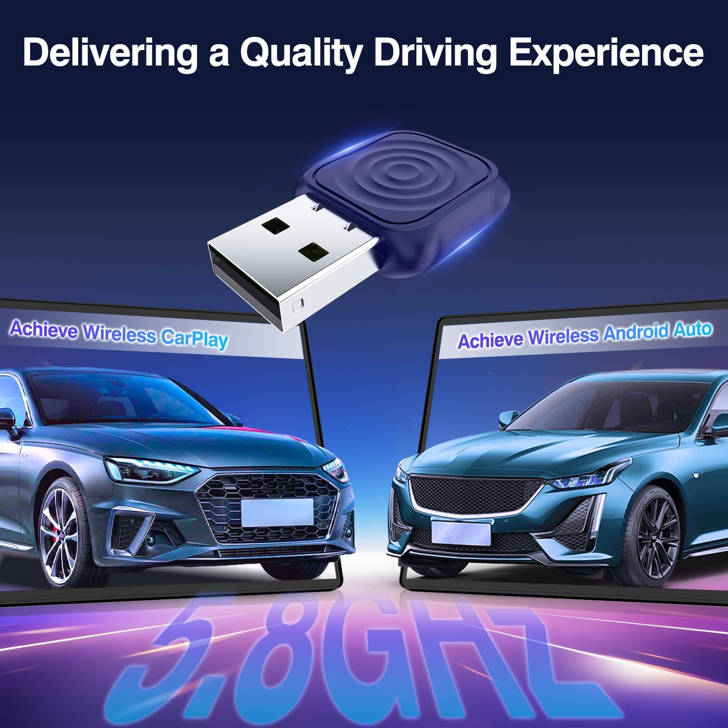 CarlinKit MiNi Ultra Wireless CarPlay & Android Auto Adapter - Plug & Play USB-A/USB-C Upgrade for Wired Cars | Retains OEM Mic, Sound Quality & Controls | OTA Updates