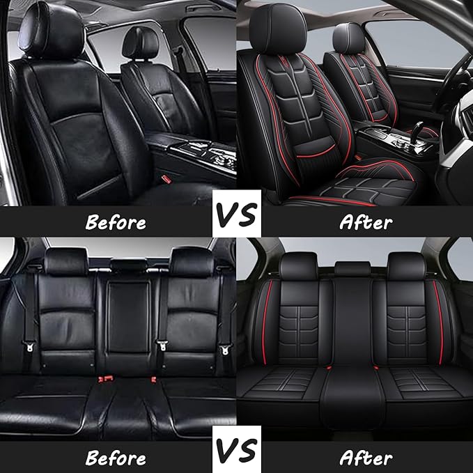 Leather Car Seat Covers Fit for Toyota Echo 2000-2005, 5 Seater Car Seat Cover, Premium Waterproof, Scratch Resistant Car Interior Accessories (Full Set Coffee)