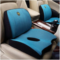 Heightening Wedge Car Seat Cushion Pad for Driving with Comfort Memory Foam, Curved Design Closely Adheres to The Lumbar Spine and Buttocks, Relieving Fatigue Broader Vision (Cushion Set,Blue)