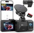 4K Dash Cam Front Rear, Dual Channel Dash Cams with 64GB Card 4K+1080P, Dash Camera for Cars with 5G WiFi, APP Control,2.0" IPS Screen,Night Vision,G-Sensor,170°Wide Angle,Parking Mode,Loop Recording