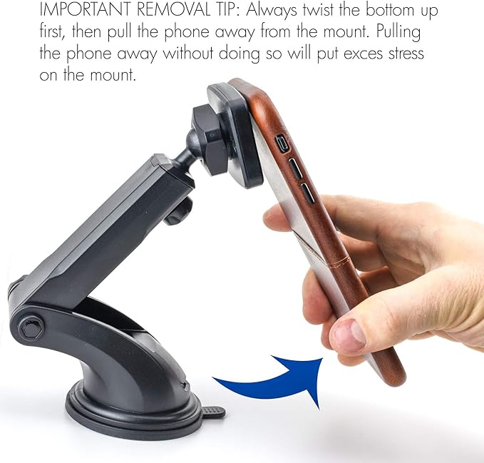 Dockem DashMini Magno Mount 3.0 Series: Magnetic Car Mount for Dash with Adhesive Base, Magnet Head, and Swivel Ball Socket