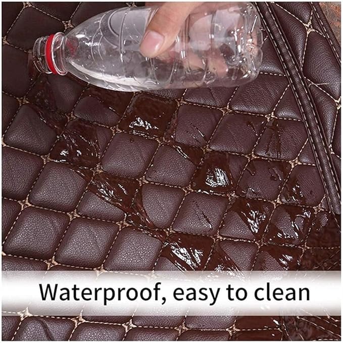 Custom Car Mats All Weather Fit Automotive Floor Mats PU Leather Protector Mat for Most Sedan, SUV, Truck Floor Mats (Black and Beige)