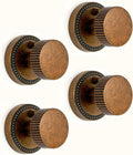 Asidrama 4 Pack Antique Brass Privacy Door Knobs with Lock, Vintage Door Handles with Antique Brass Door Knobs Interior for Bedroom or Bathroom, Heavy Duty Door Lever for Left Right Sided Doors