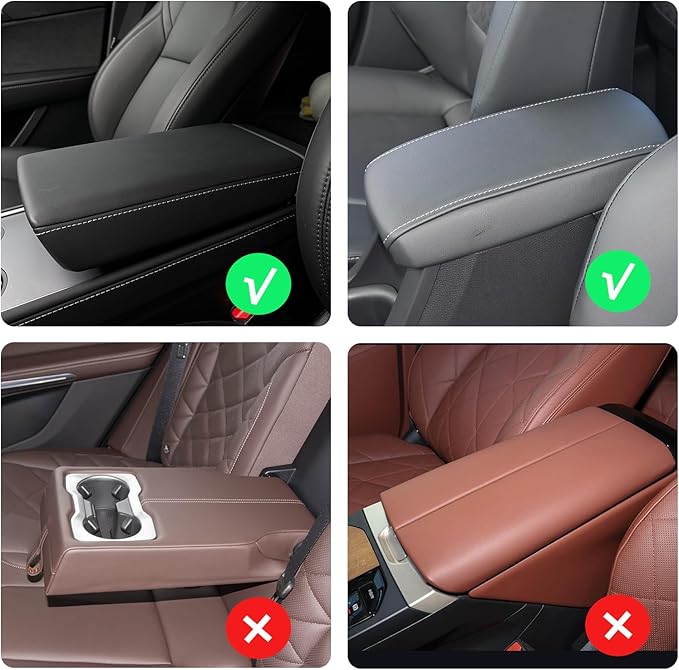 Car Center Console Cover,Microfiber Leather Car Armrest Cover Cushion with Storage Bags, Universal Car Armrest Storage Box Car Interior Accessories for Most Vehicles, Dark Brown