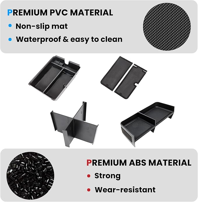 3PCS Center Console Organizer Compatible with 2023-2026 Honda Pilot/2026 Honda Passport Insert Divider Tray & Armrest Storage Box Divider Storage Tray Interior Accessories