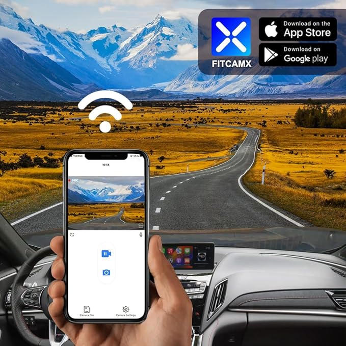 Fitcamx 4K Dash Cam Suitable for Acura RDX 2019-2026 (HD2-D4151), Integrated OEM Look, 2160P UHD Video Quality, Built-in WiFi & APP, Loop Recording, Gravity Sensor, Easy to Install, 64GB Card