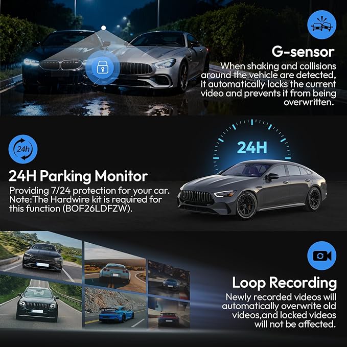 Front 4K Dash Cam for 2022-2026 Toyota Tundra Hybrid & Sequoia 2023-2026 Limited SR SR5 TRD Pro Limited (Gen3),OEM Look,HD Video,WiFi Connect&APP,Loop Recording G-Sensor,64GB Card