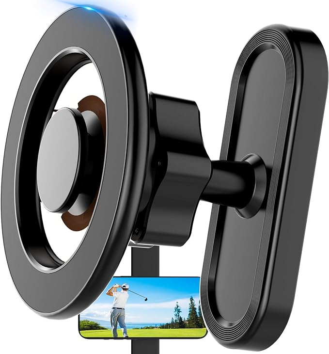 Magnetic N56 Golf Cart Phone Holder, Compatible with MagSafe iPhone 17/16/15/14/13 Pro/Max/Plus & Android, Fits EZGO Club Car Yamaha Icon, Golf Cart Accessories & Golf Gifts for Men, Women, Golfers