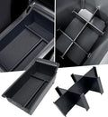 2PCS Center Console Organizer & Armrest Divider Set for Subaru Crosstrek/Impreza 2026 2025 2024, Custom Fit Dual-Layer Durable ABS Plastic Storage Box Insert Tray Interior Accessories, Black