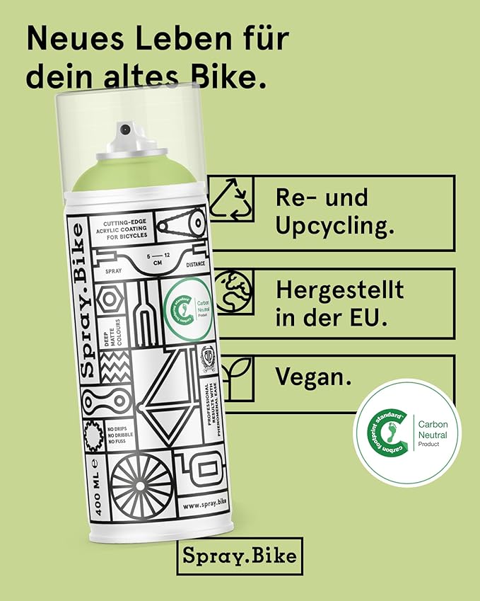 Spray.Bike Spray Paint | Designed Mainly for Bicycles | Multi-Use Acrylic Spray Paint for Metal, Plastic | High Coverage Bike Paint, 400ml, Limehouse