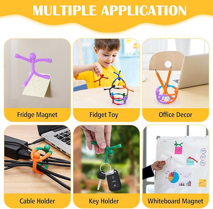 30Pcs Magnetic Travel Toys, Magnets Men for Kids, Cute Magnetic People Airplane Car Toddler Travel Essential, Fridge Magnets Sensory Fidget Toys for Adults Kids