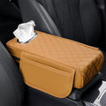 Car Center Console Cover for Toyota Highlander 3.Generation 2013-2020, Leather Car Arm Rest Cover, Car Armrest Cushion with 2 Storage Bags Car Center Console Armrest Pad, G Yellow