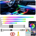 Acrylic Interior Car LED Strip Light with APP Remote Control, 116in 4 in 1 USB RGB Dreamcolor Neon Flexible Strip Fiber Optic LED Ambient Lighting Kits,RGB Music Lights Sync for Inside car Decorations