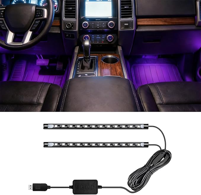 Interior car Lights,Ambient Lighting car Interior,car footwell Lights, APP Control 16 Million Colors Music Sync, DIY Mode Multicolor LED Interior Lights for Cars, Trucks, SUVs, 5V USB Power