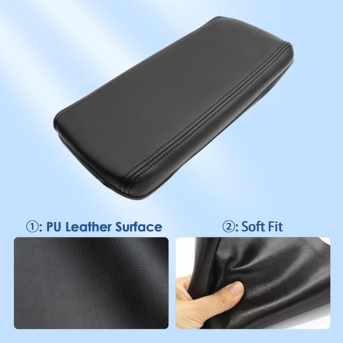 2023 2024 2025 2026 Prius Center Console Cover for Toyota Prius (LE/XLE/Limited/Nightshade Edition), Waterproof&Comfy Leather Armrest Cover 2026 2025 Prius Accessories (Leather)