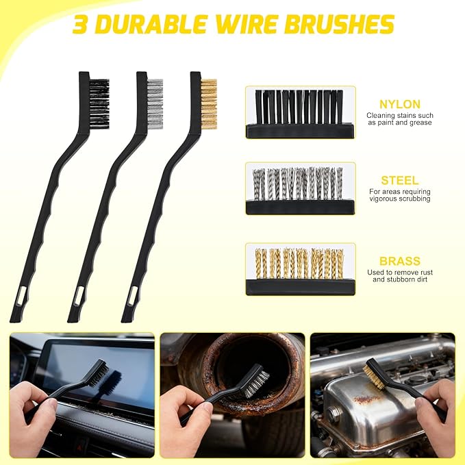 Nilight 15PCS Car Detailing Kit Auto Cleaning Tools Wash Set with Storage Carry Bag Beginners Easy to Use for Interior Exterior Car Care Clean Windshield Dashboard Seat Air Vents Wheels Tires, Yellow